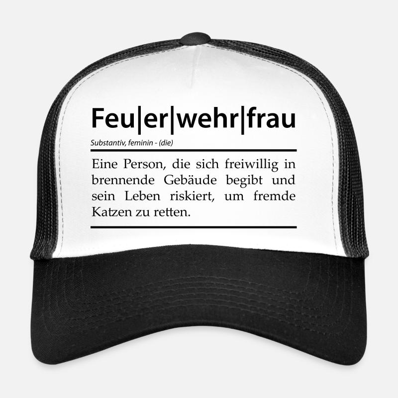 Definition Feuerwehrfrau - Trucker Cap - Weiß/Schwarz