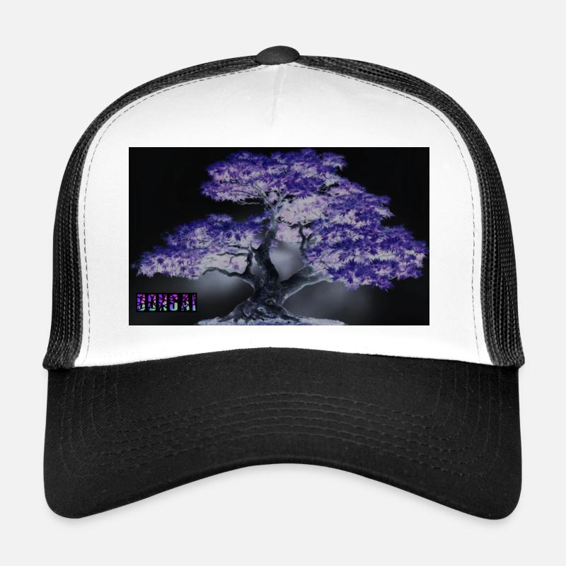 Bonsaï - Casquette trucker  - blanc/noir