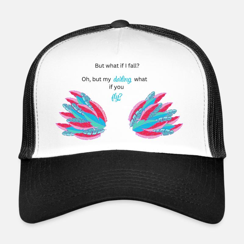 BUT WHAT IF I FALL? - Trucker Cap - Weiß/Schwarz