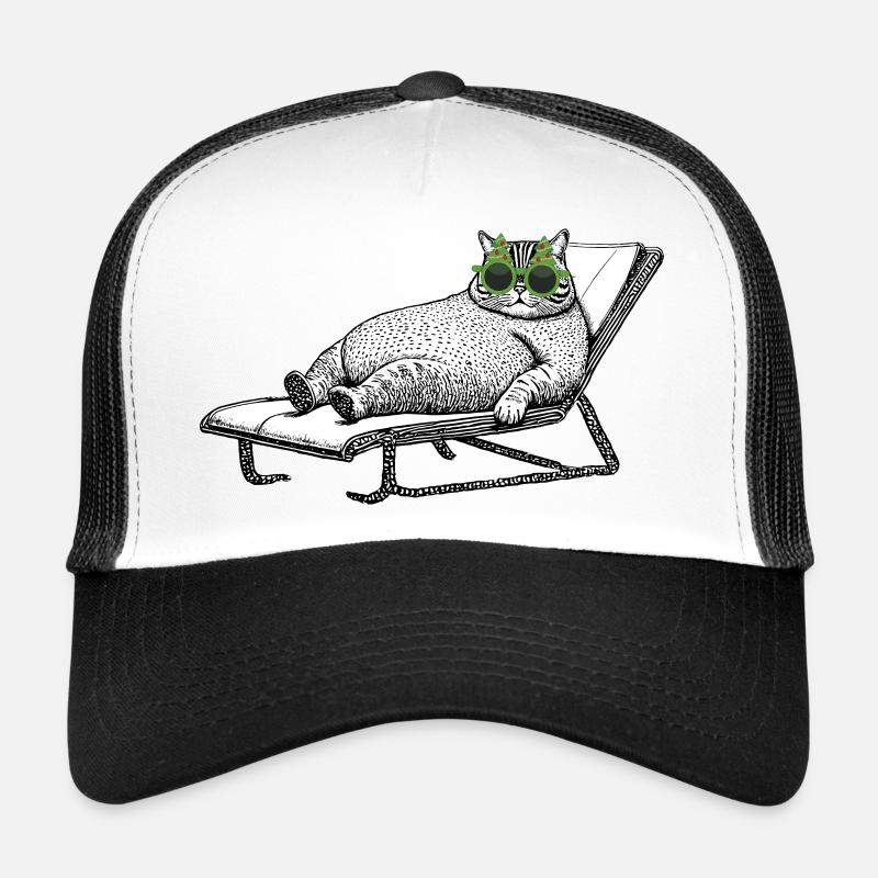 Vacances pour chats - Casquette trucker  - blanc/noir