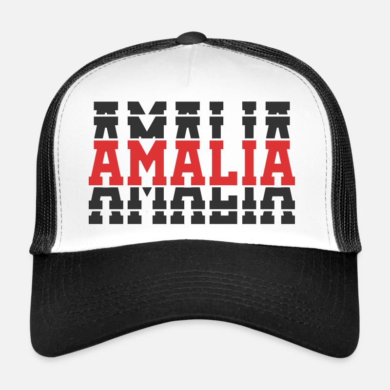 Amalia T-Shirt T-Shirt Geschenkidee gestapelter Text Trucker Cap