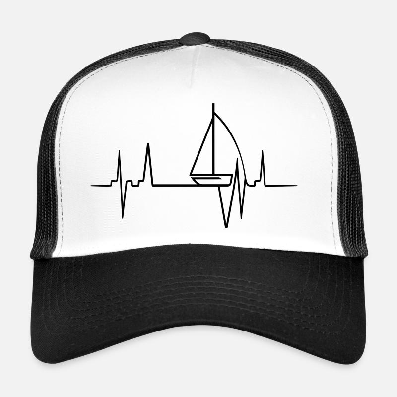 Segelboot Heartbeat Segelboot - Trucker Cap - Weiß/Schwarz