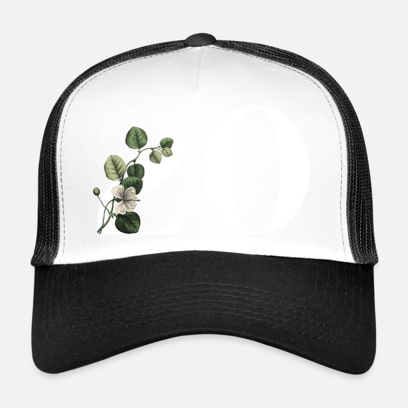 Nummer 20 Blumengrün -20. Geburtstag Blumen Trucker Cap