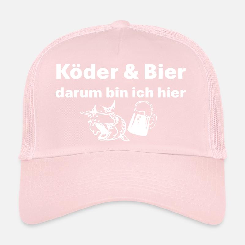 Des appâts et de la bière, c’est pour ça que je suis ici Casquette trucker 