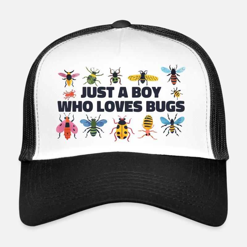 Just A Boy Who Loves Bugs Boys Bug Lover Funny Trucker Cap