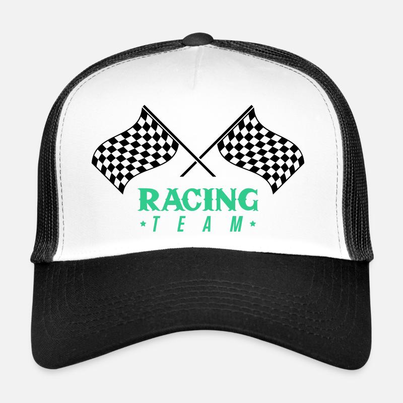Équipe Racing Flag - Casquette trucker  - blanc/noir