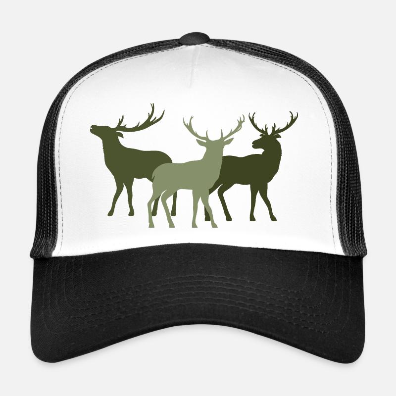 Hirsch - Trucker Cap - Weiß/Schwarz
