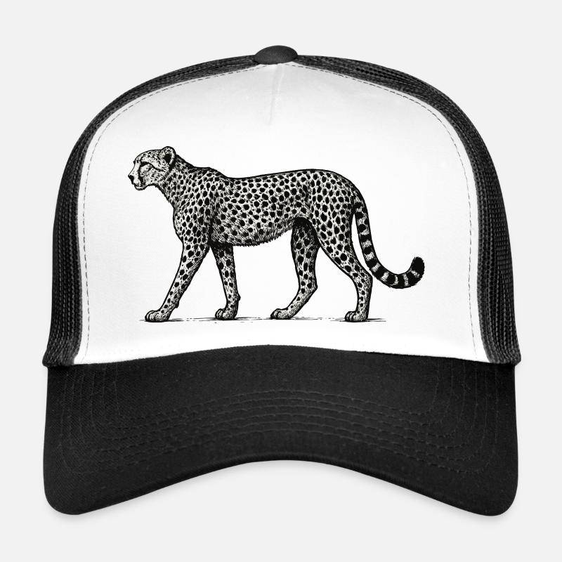 Motif léopard noir et blanc Casquette trucker 