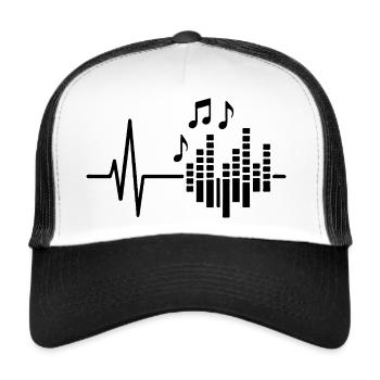 Music Heartbeat, conception d’art au trait pour les musiciens - Casquette trucker  - blanc/noir - Devant