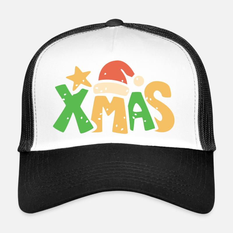 Lettrage de Noël dans le style dessin animé de Noël Casquette trucker 