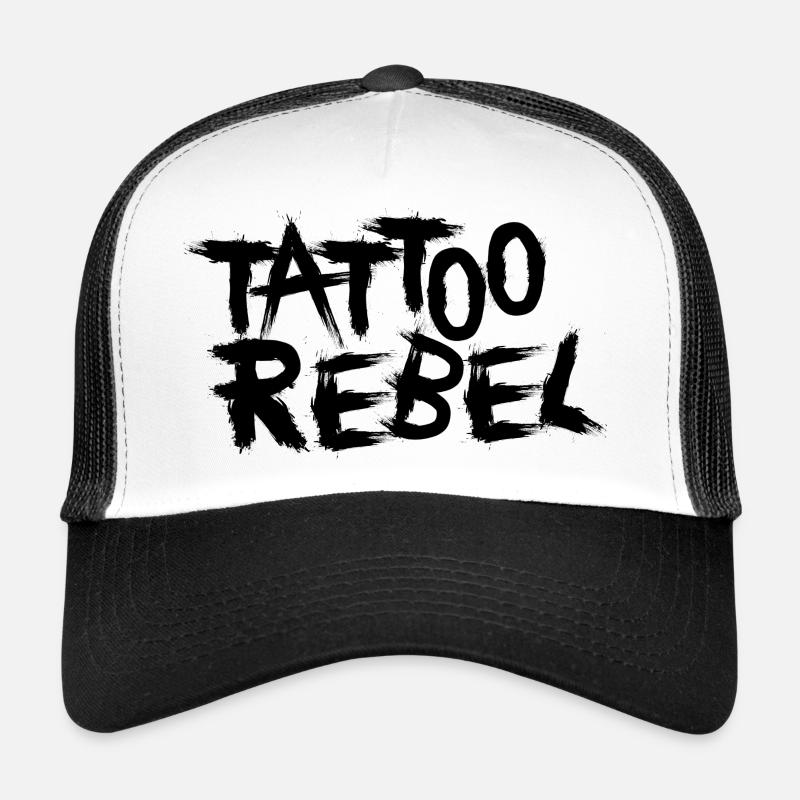 Tattoo Rebel black - Trucker Cap - Weiß/Schwarz