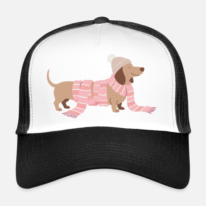 Illustration du teckel d’hiver Casquette trucker 
