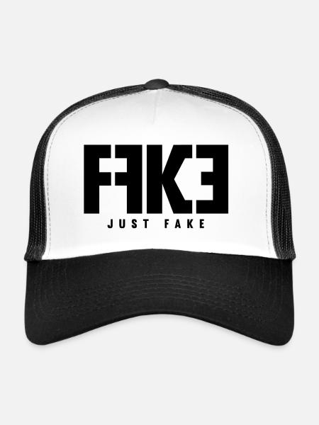 Faux - Casquette trucker  - blanc/noir - Devant