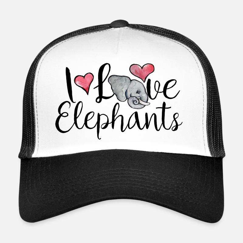 Cœurs d’éléphant aquarelle Casquette trucker 