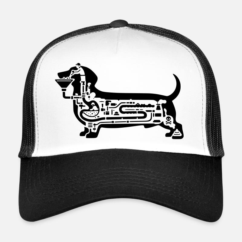 dackel verdauung hund kunst  - Trucker Cap - Weiß/Schwarz