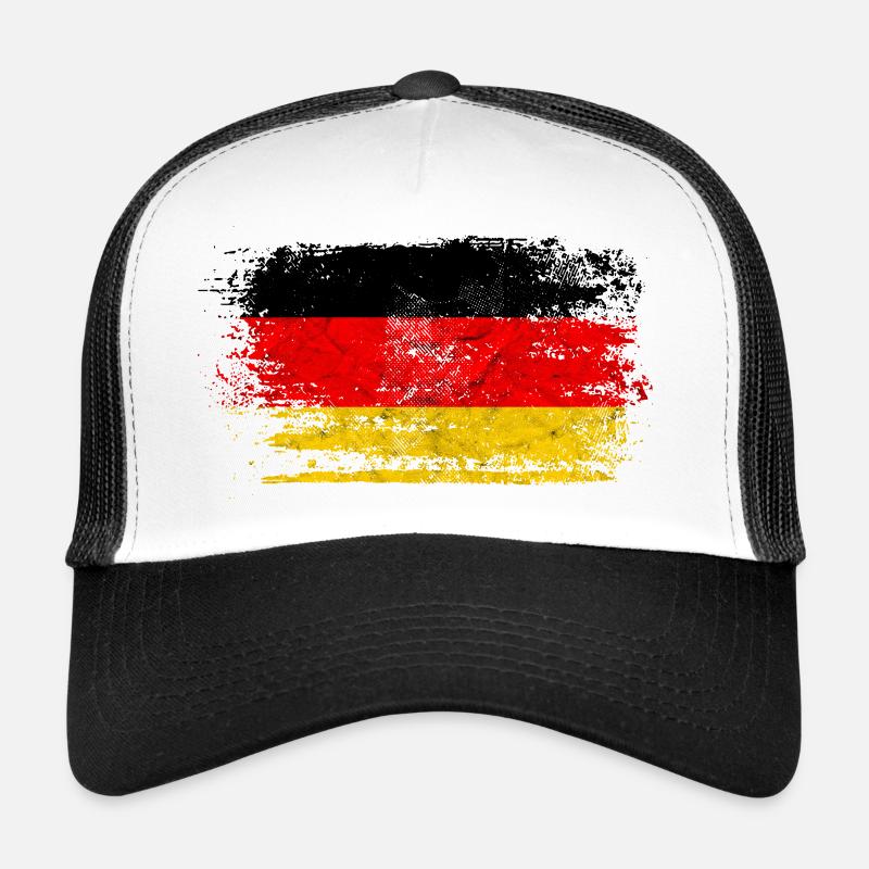 Deutschland Vintage - Adler Wappen Geschenk - Trucker Cap - Weiß/Schwarz