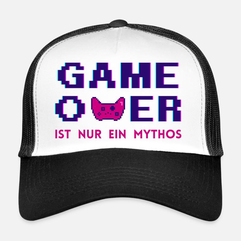Game Over Mythos Dark Retro Pixel - Trucker Cap - Weiß/Schwarz