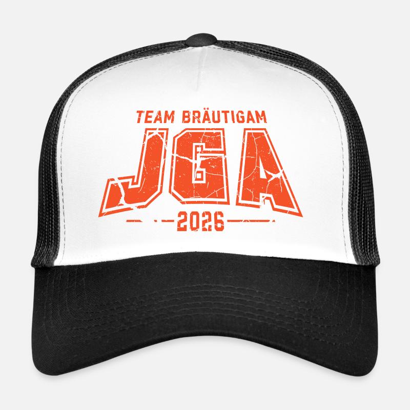 Team Bräutigam JGA 2026 Junggesellenabschied - Trucker Cap - Weiß/Schwarz