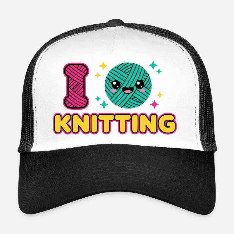 Kawaii Knitting Wool Heart Trucker Cap