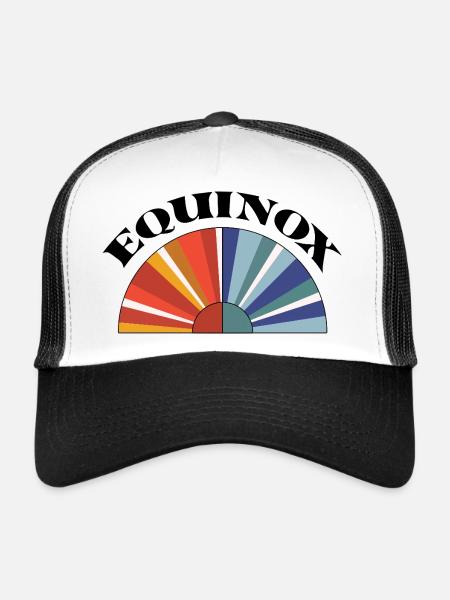 Équinoxe Joyeuses Pâques Printemps Ostara - Casquette trucker  - blanc/noir - Devant