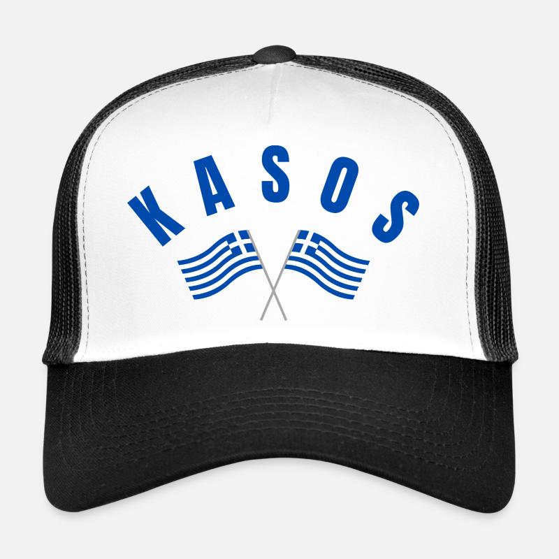 Drapeaux grecs de Kasos croisés Casquette trucker 
