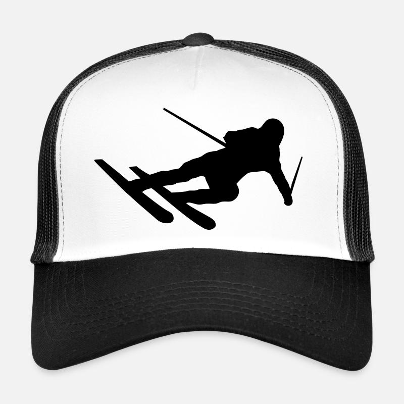 Skifahrer Abfahrt Berg ab Trucker Cap