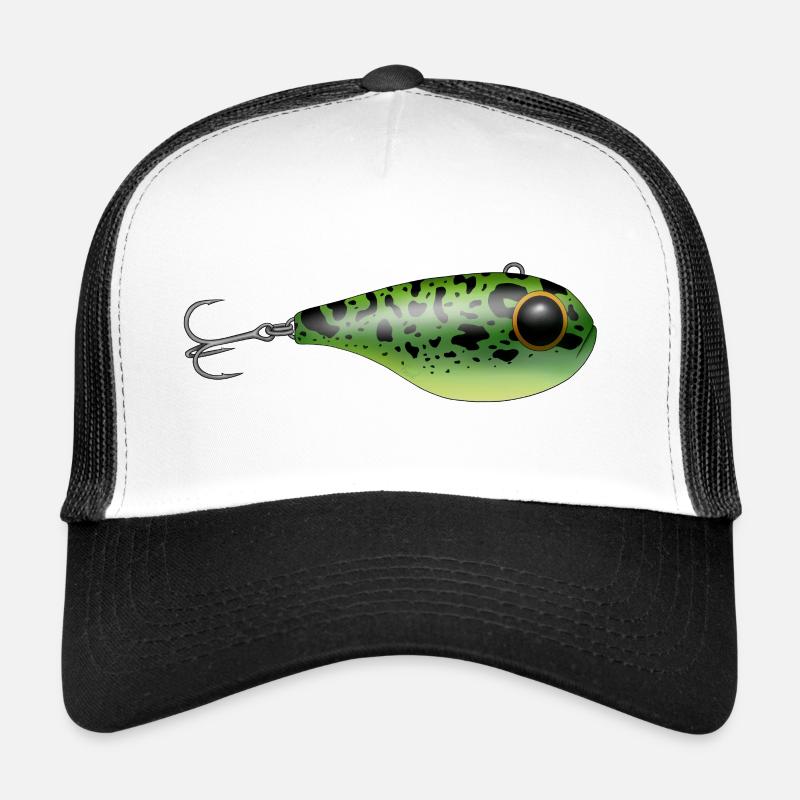 Leurre de pêche - Casquette trucker  - blanc/noir