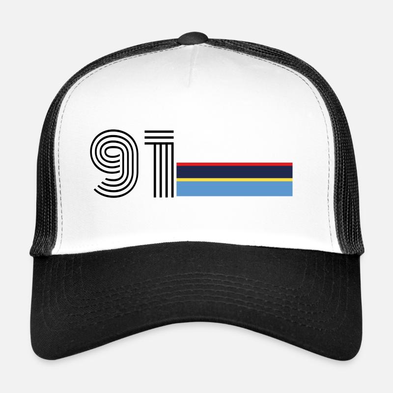 Année modèle 1991 couleur pts - Casquette trucker  - blanc/noir