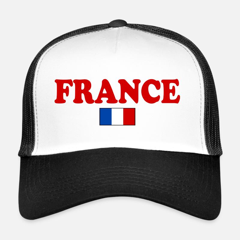 France - Trucker Cap - Weiß/Schwarz