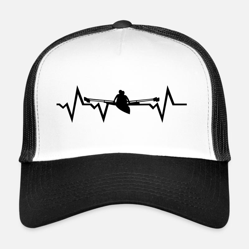 Rowing ECG Heartbeat Trucker Cap