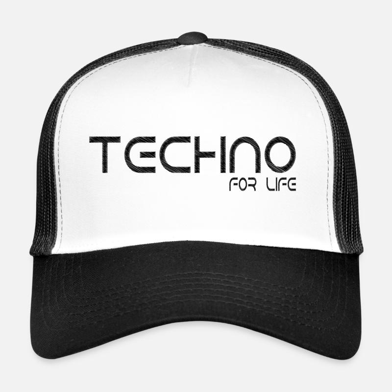 Techno - Techno music - for life - Trucker Cap - Weiß/Schwarz