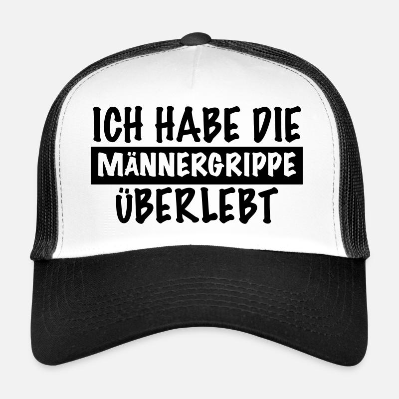 lustiger Spruch MÄNNERGRIPPE ÜBERLEBT kranker Mann Trucker Cap