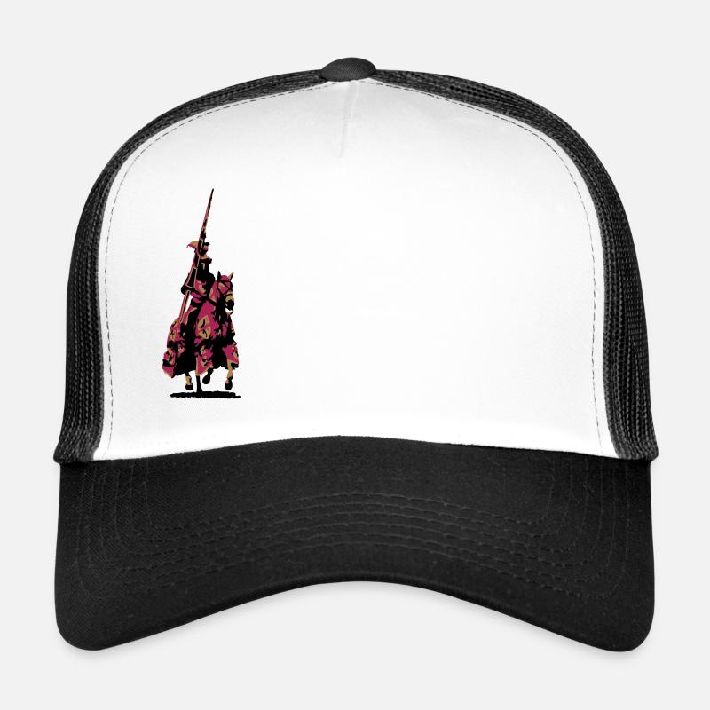 Ritter mit Lanze - Trucker Cap - Weiß/Schwarz