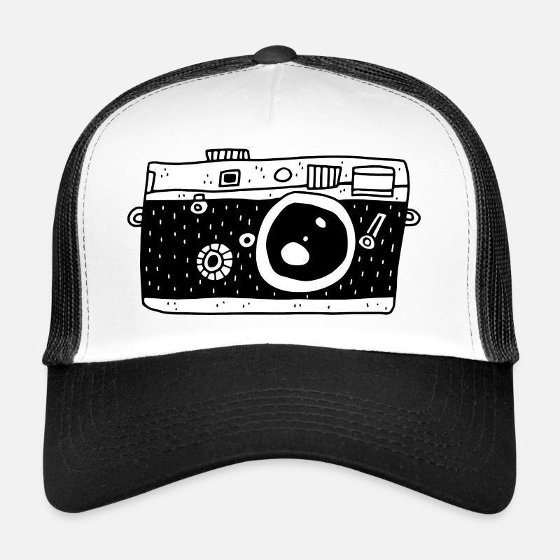 Analogkamera - Trucker Cap - Weiß/Schwarz