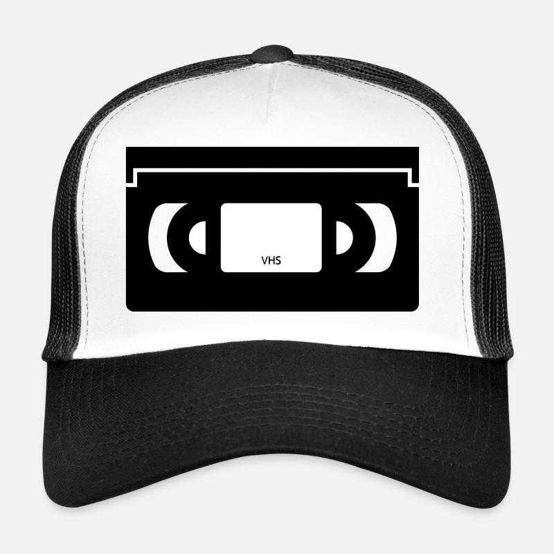 VHS, videocassette, retro, video recorder - Trucker Cap - white/black