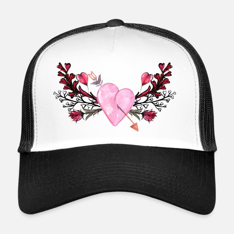 amour - Casquette trucker  - blanc/noir