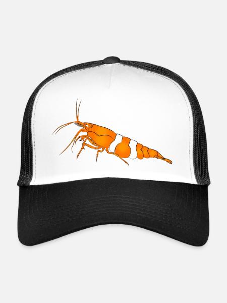 Garnele, shrimp Neocaridina davidi, Aquarium - Trucker Cap - white/black - Front