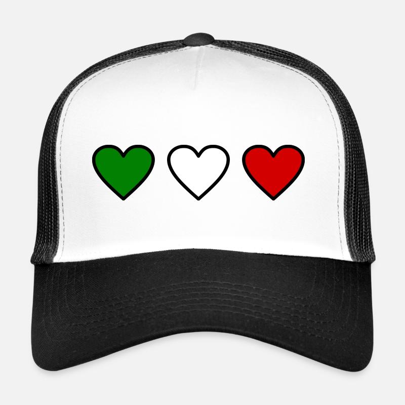 Italien - Trucker Cap - Weiß/Schwarz