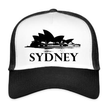 Sydney - Opera House / Geschenkidee - Trucker Cap - Weiß/Schwarz - Vorne