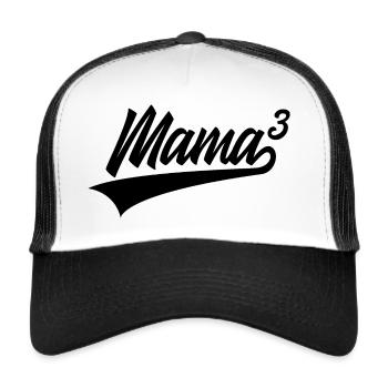 MAMA HOCH 3 DREIFACH MUTTER - Trucker Cap - Weiß/Schwarz - Vorne