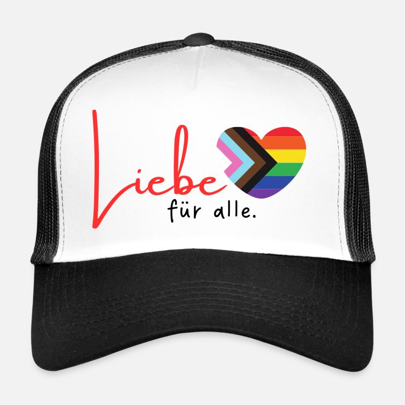 Liebe Pride Herz mit Regenbogenstreifen LGBTQ+ Trucker Cap