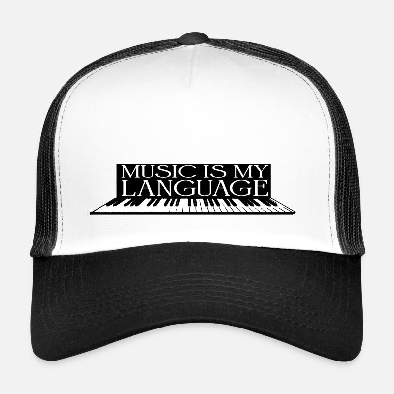 music is my language piano......by 2FettDesign - Trucker Cap - Weiß/Schwarz
