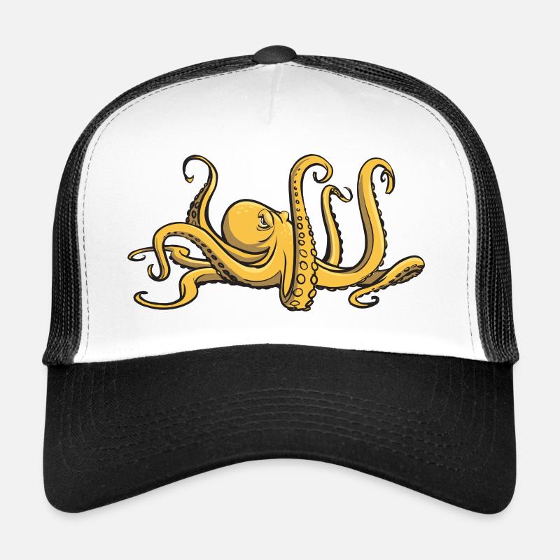 I like octopus - eight tentacles - squid - Trucker Cap - white/black