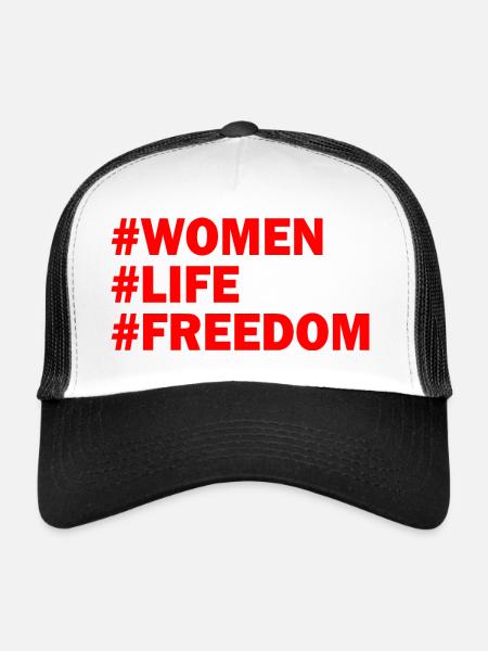 Women life freedom - Casquette trucker  - blanc/noir - Devant