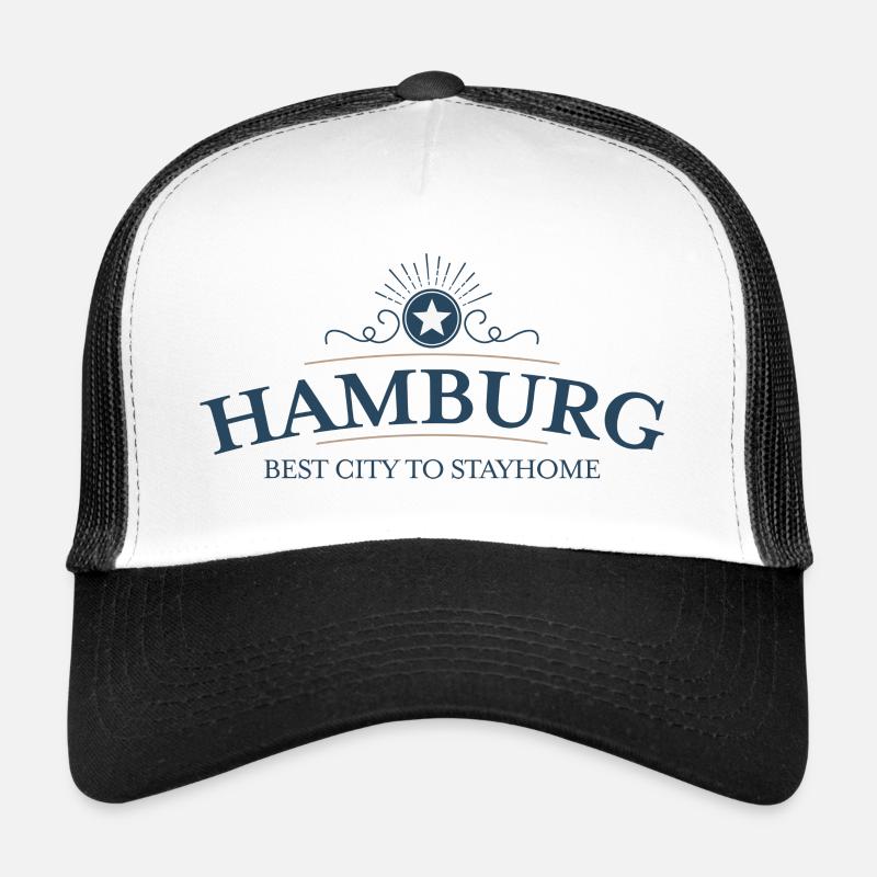Hamburg - Trucker Cap - Weiß/Schwarz