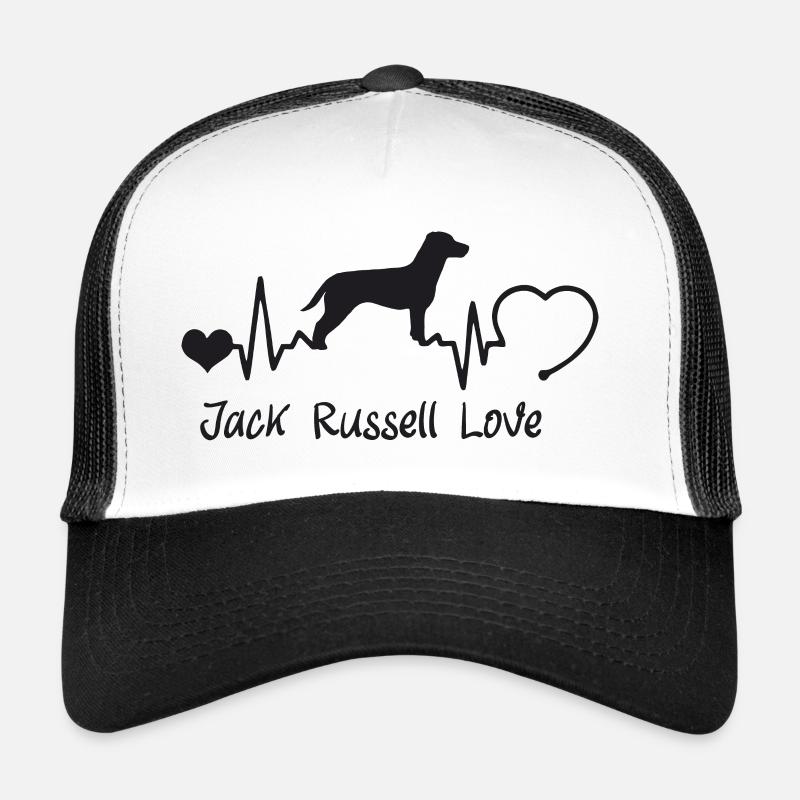 Jack Russell Terrier mit Herzschlag - Trucker Cap - Weiß/Schwarz