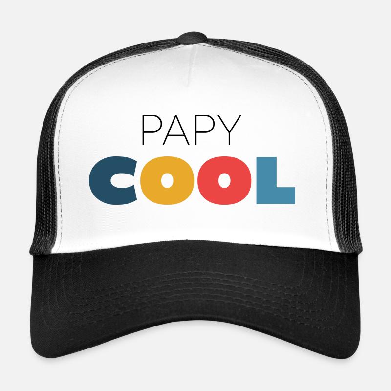 papy cool - Casquette trucker  - blanc/noir