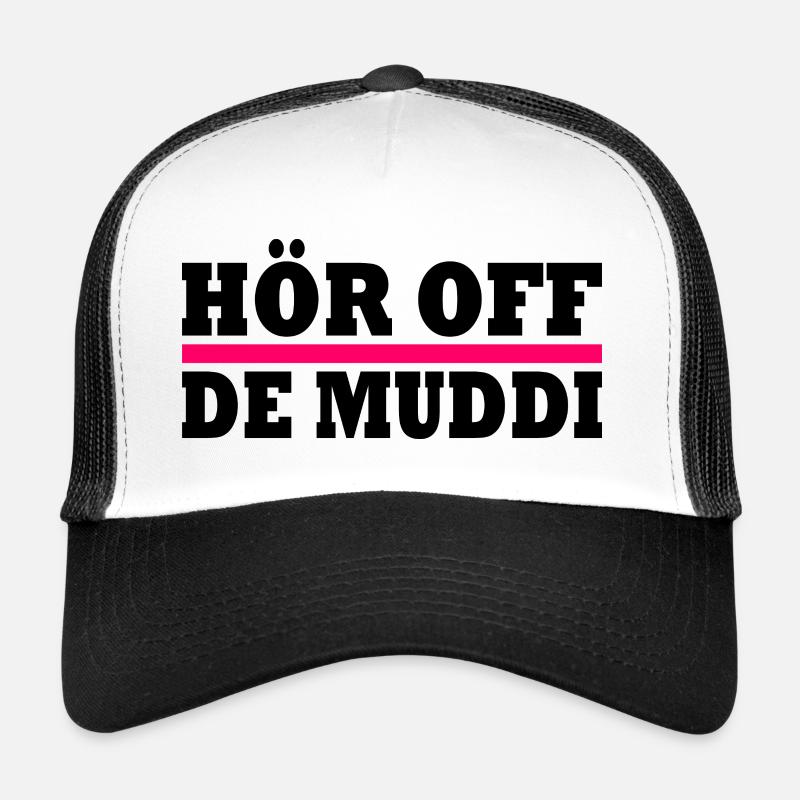 Hör auf die mutti - Trucker Cap - Weiß/Schwarz