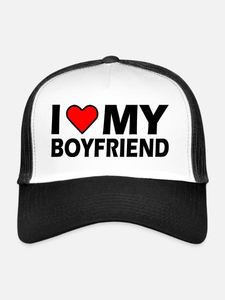 I love my boyfriend - Trucker Cap - Weiß/Schwarz - Vorne