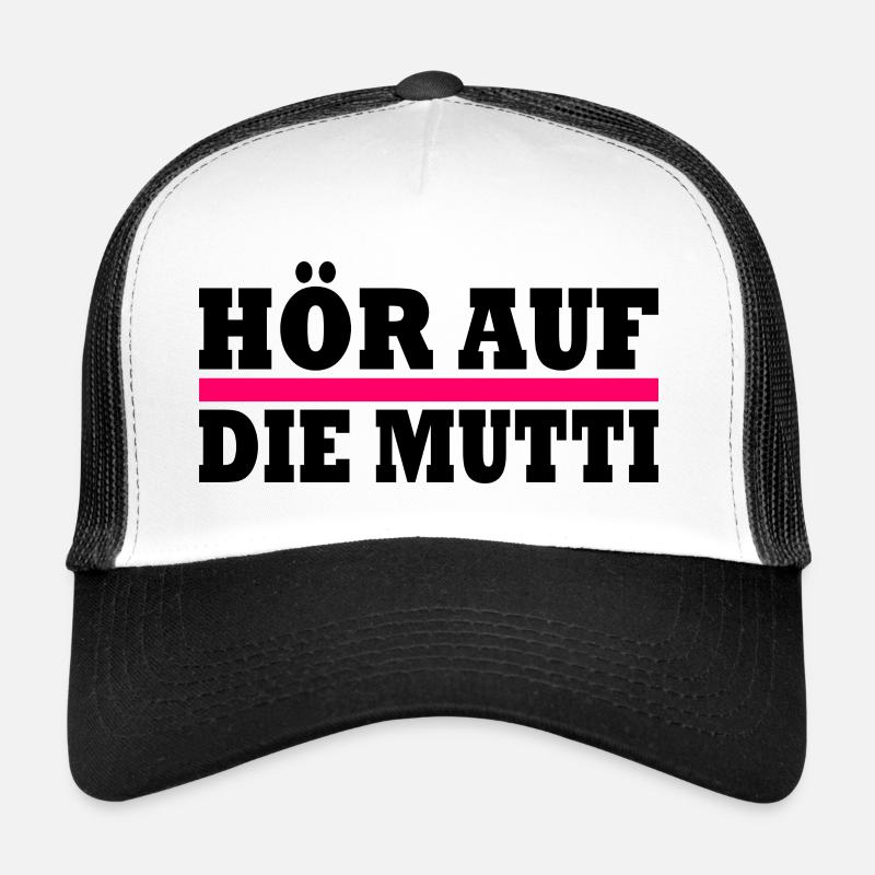 Hör auf die mutti - Trucker Cap - Weiß/Schwarz
